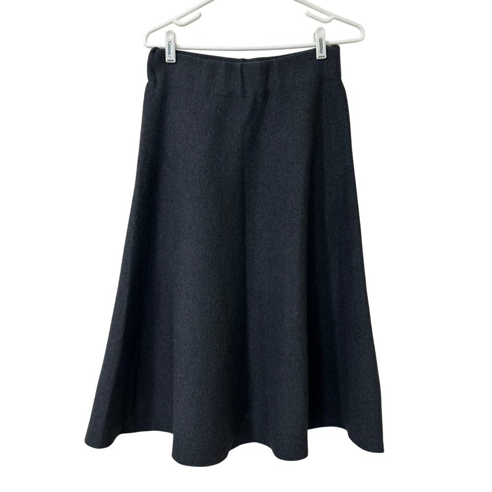 Demylee NWT Womens Size Small Charcoal Gray Merino Wool A Line Midi Skirt Old $$